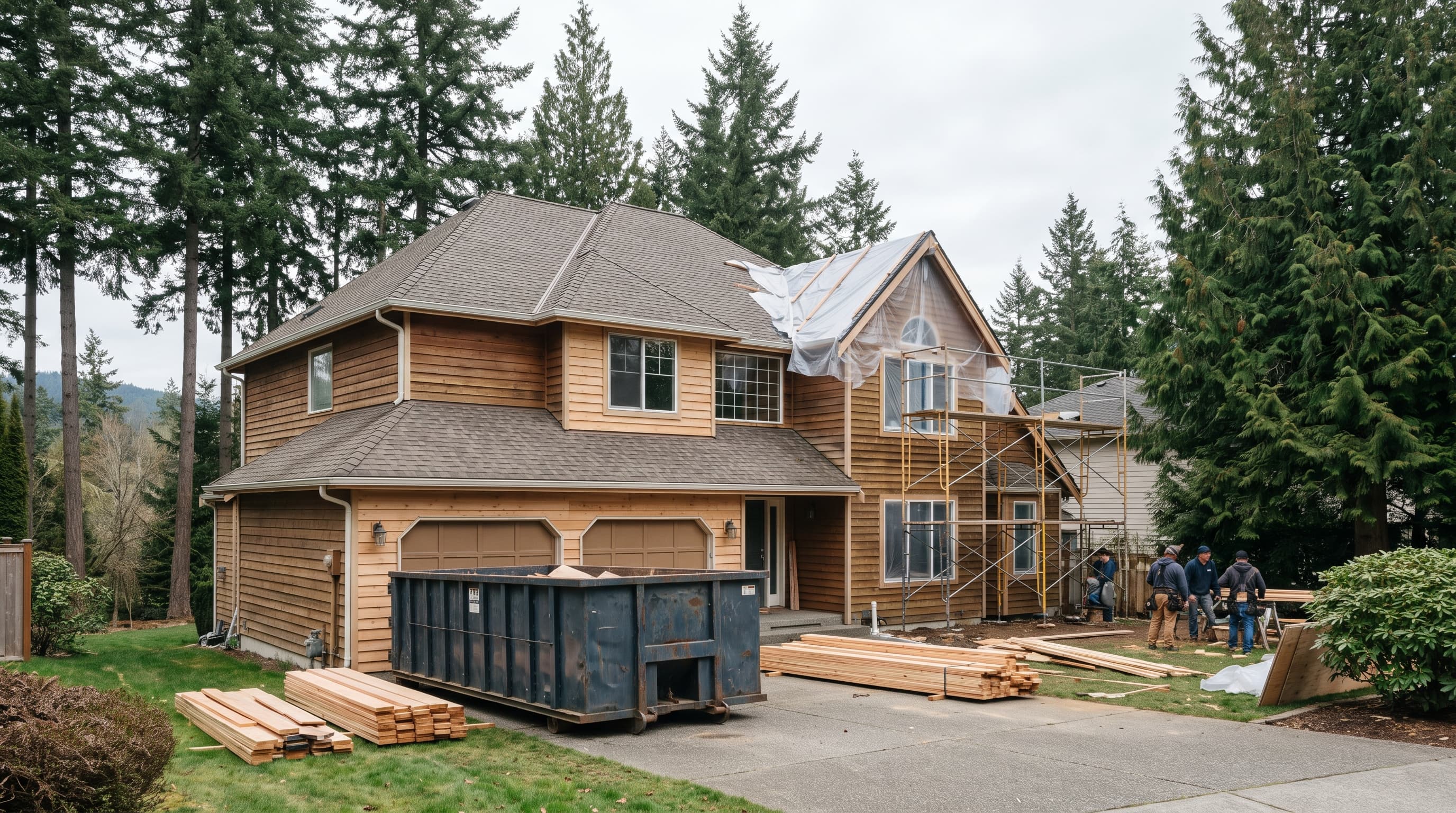 Editorial representation of a single-family residence undergoing a value-add renovation in Issaquah, WA