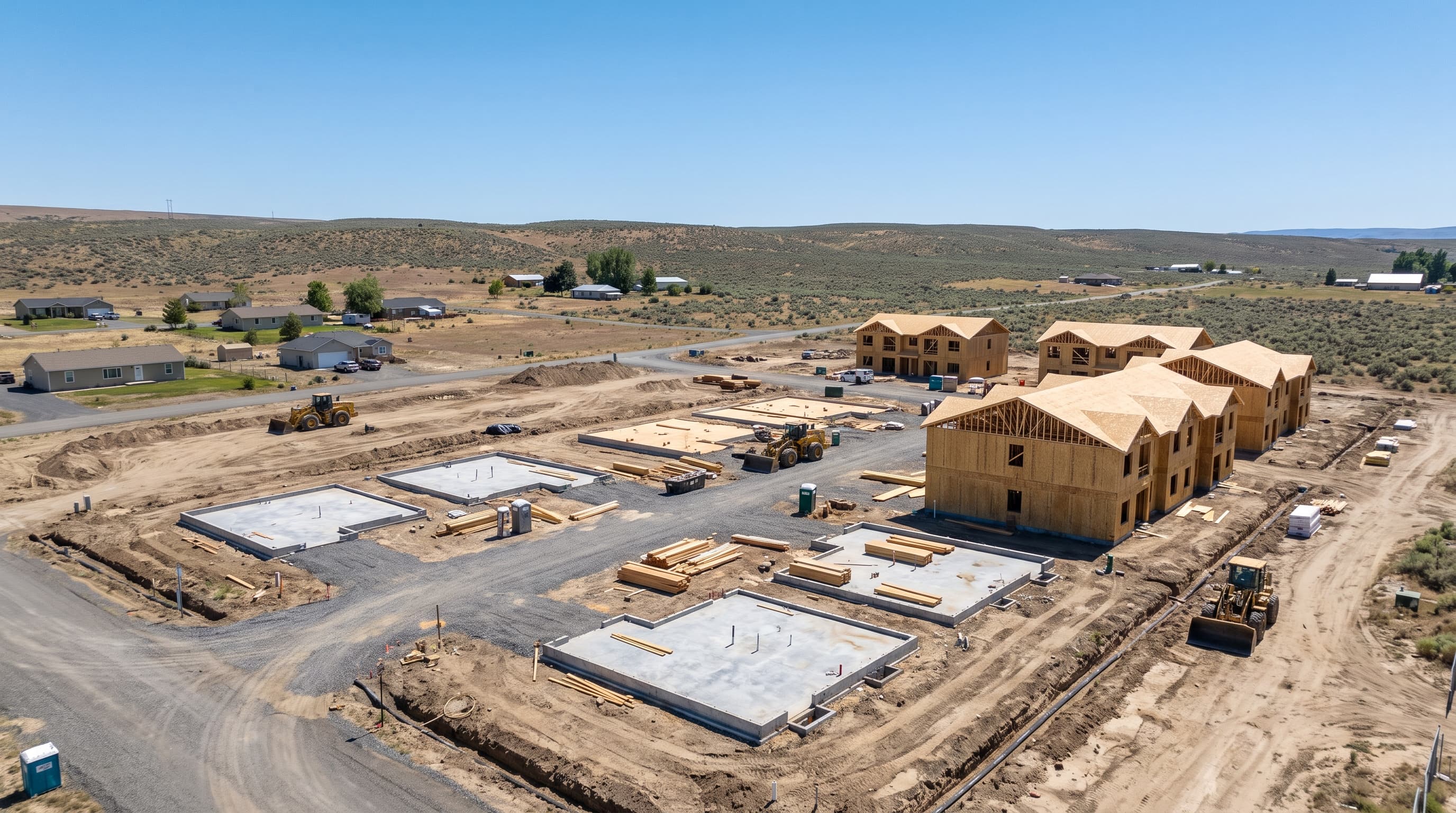 Editorial representation of a 26-unit residential development under construction near Moses Lake, WA