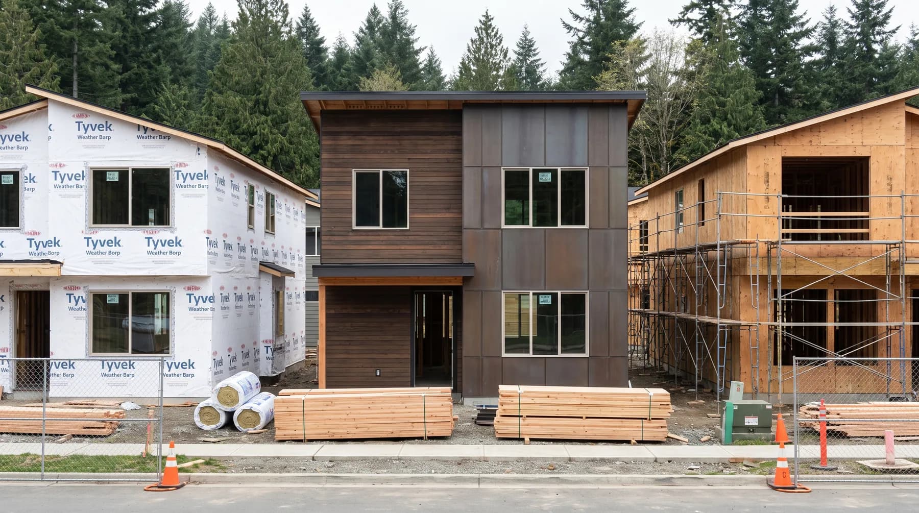 Representative Lake Stevens, WA three-unit residential construction project