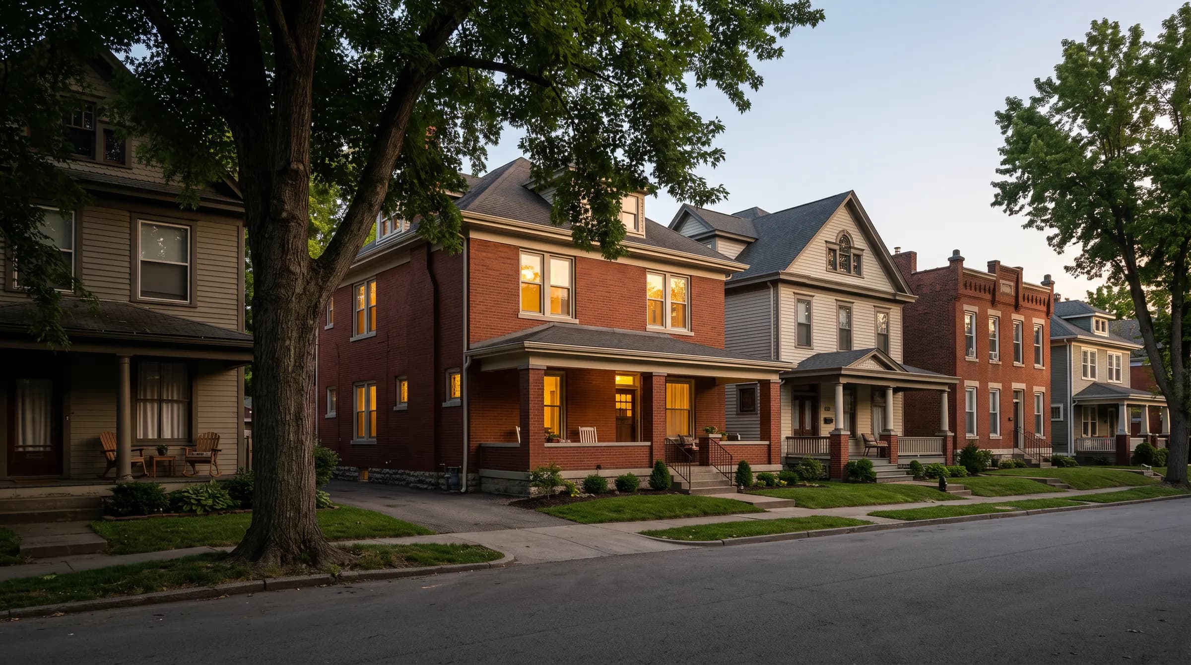 Representative Cincinnati residential rental portfolio along a tree-lined street