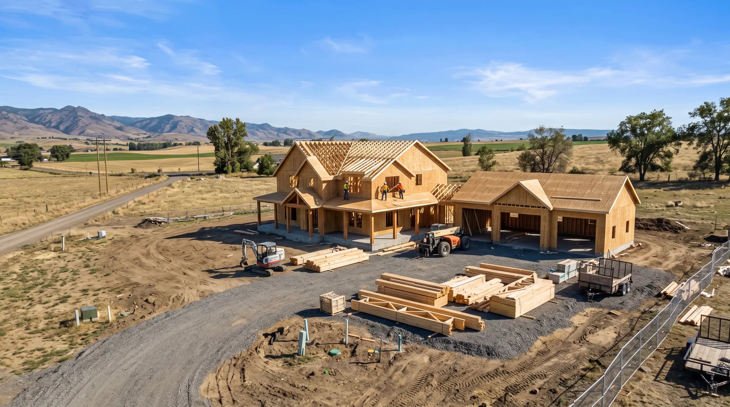 Representative Ellensburg ground-up construction with home and shop context