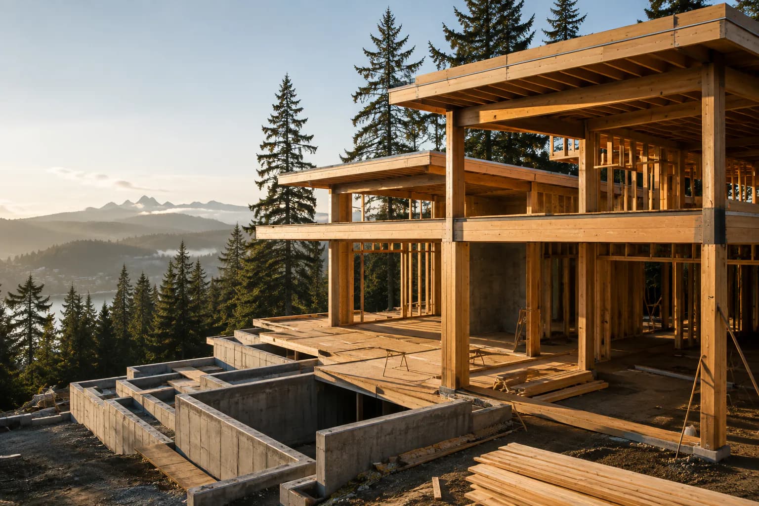 Custom home under construction — ground-up private construction financing