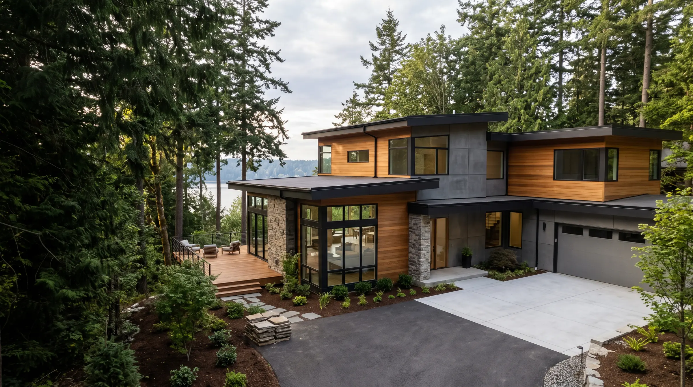 Representative Bainbridge Island residence showing a full architectural silhouette